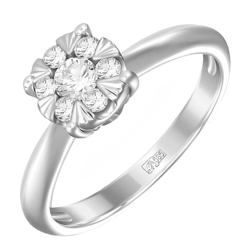 Кольцо из белого золота Лукас R01-D-1851361AD-w с бриллиантами
