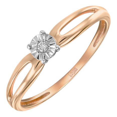 Золотое кольцо MIUZ Diamonds R01-D-L-PL-34969-r c бриллиантом