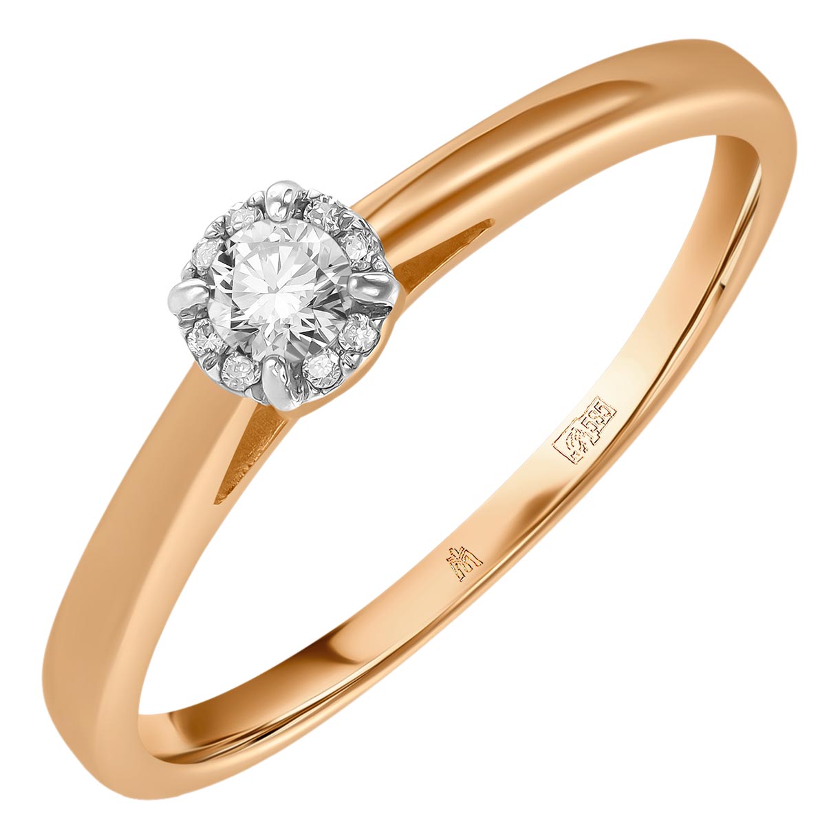 Золотое помолвочное кольцо Лукас R01-D-SFM-09-010-r c бриллиантами