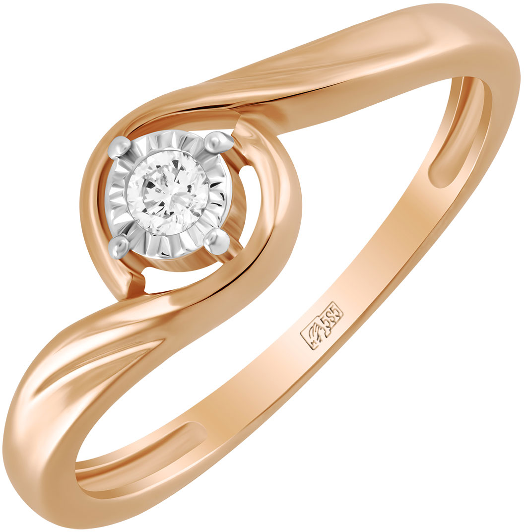 Золотое кольцо MIUZ Diamonds R01-PL-33908-R с бриллиантом