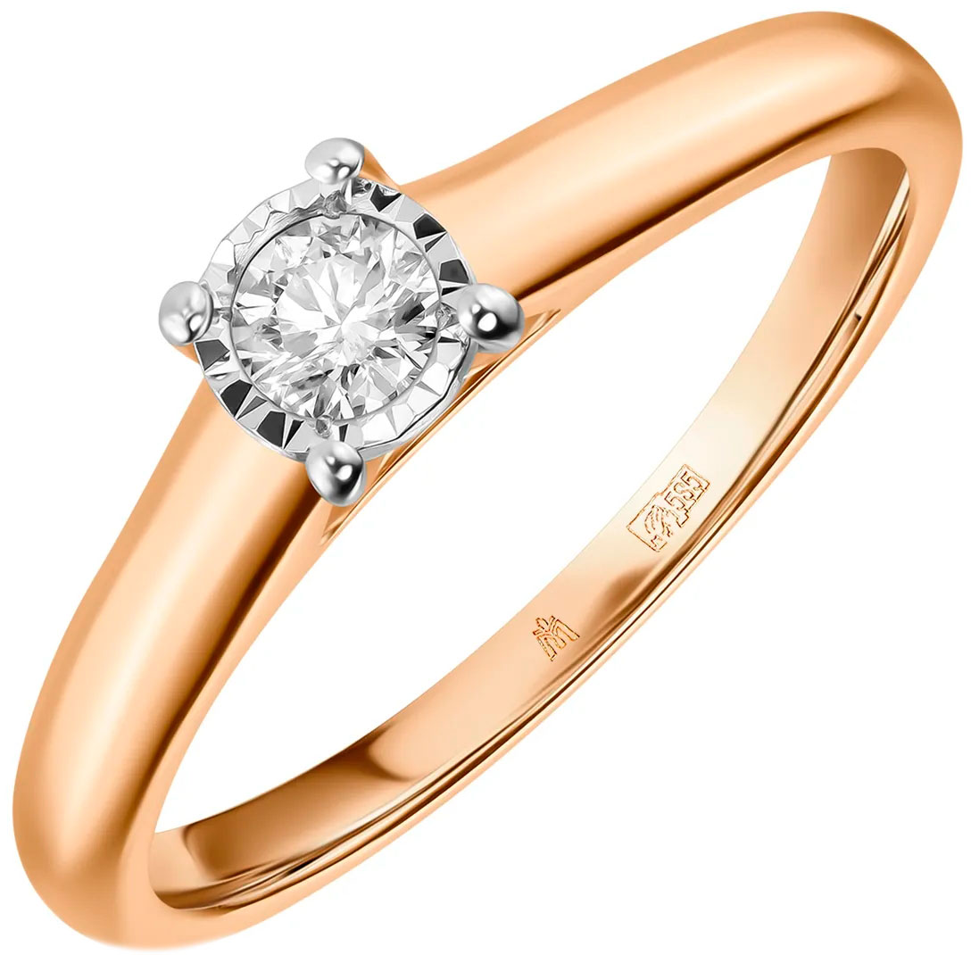 Золотое помолвочное кольцо MIUZ Diamonds R01-PL-33916-R с бриллиантом