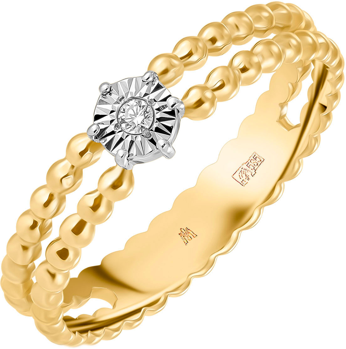 Золотое кольцо MIUZ Diamonds R01-PL-33984-Y с бриллиантом