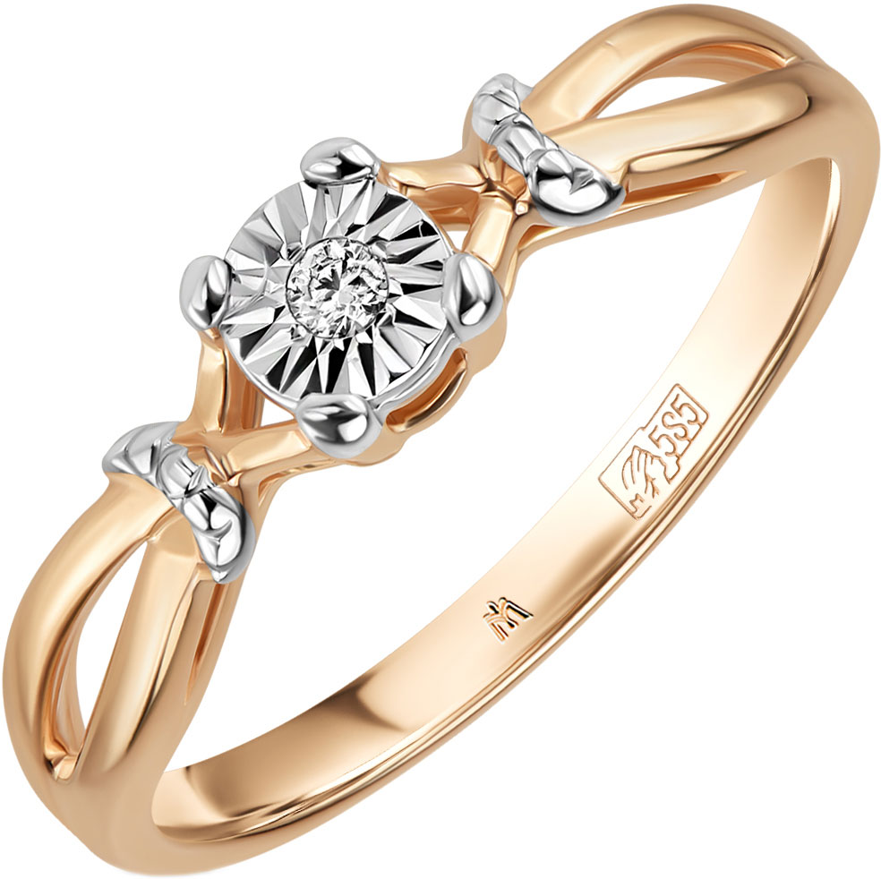 Золотое кольцо MIUZ Diamonds R01-PL-35126-R с бриллиантом