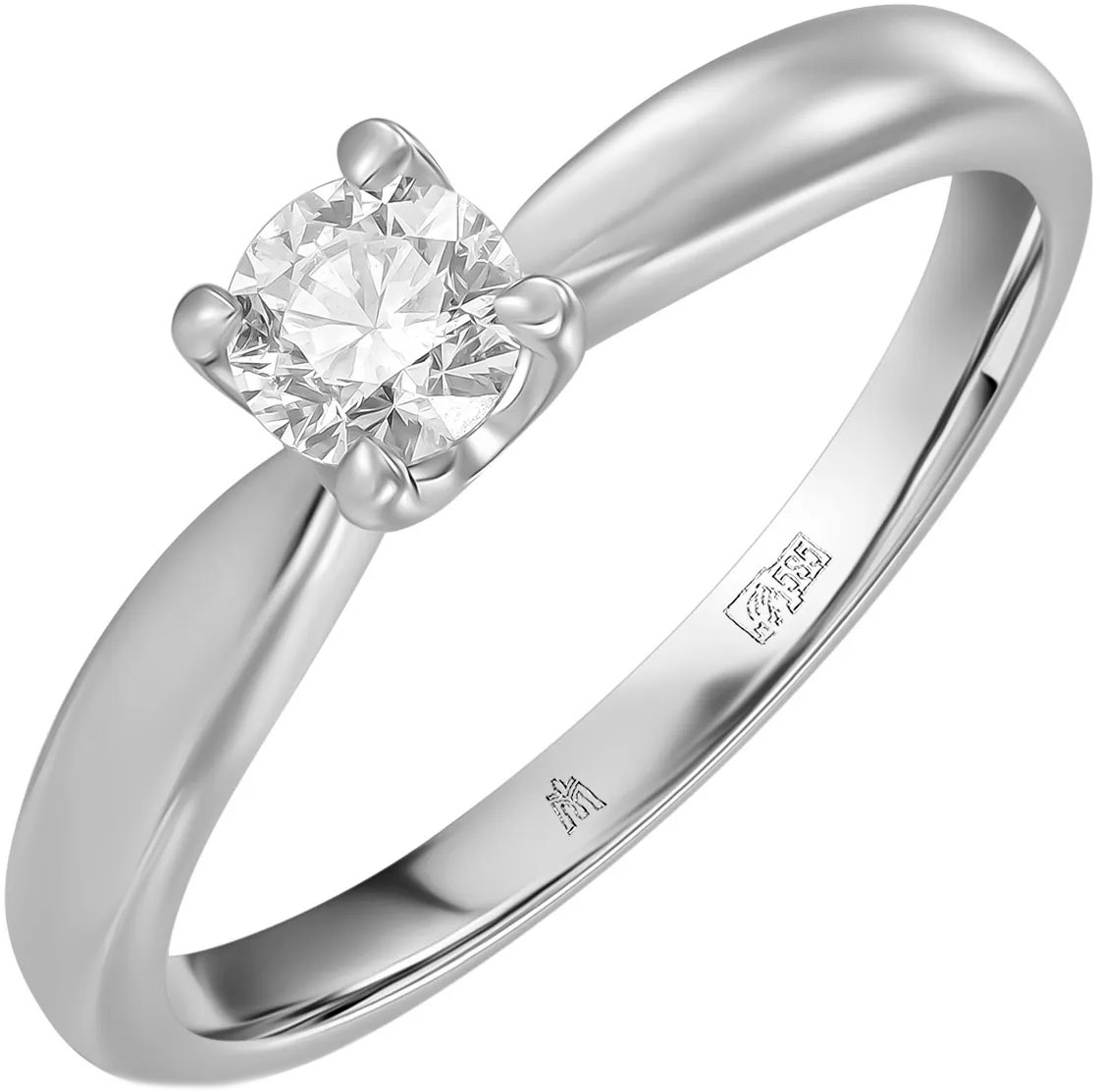 Помолвочное кольцо из белого золота MIUZ Diamonds R01-SP35-040 с бриллиантом