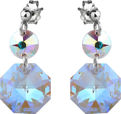 Серебряные длинные серьги Monella MOE364 с кристаллами Swarovski