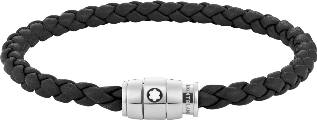 Мужской кожаный плетеный браслет Montblanc MB130897