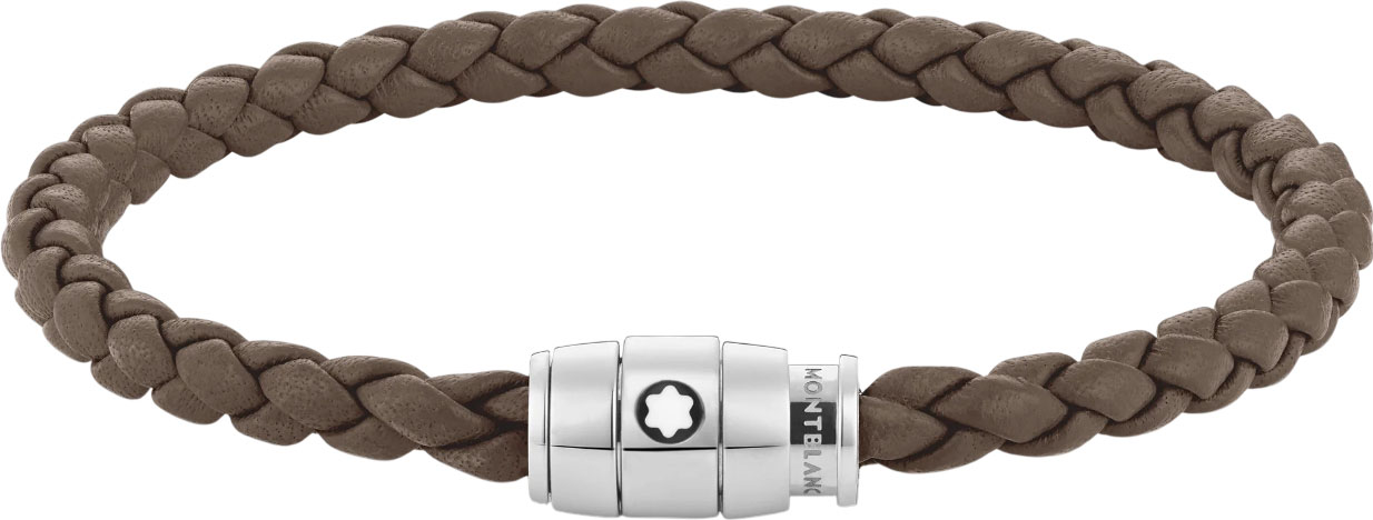 Мужской кожаный плетеный браслет Montblanc MB133153