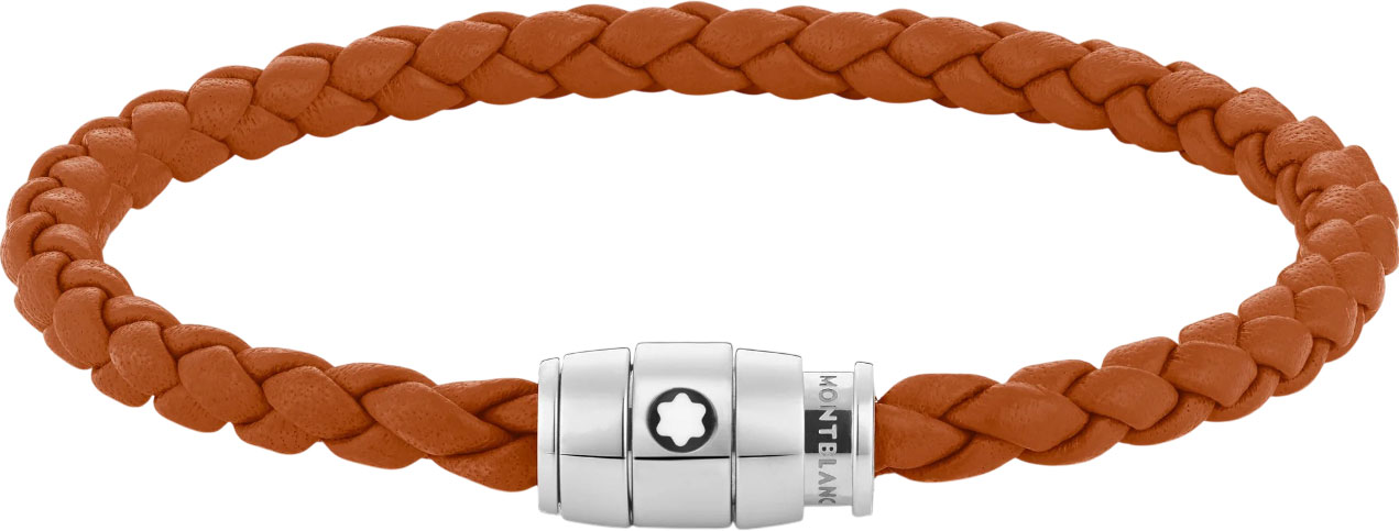 Мужской кожаный плетеный браслет Montblanc MB134062