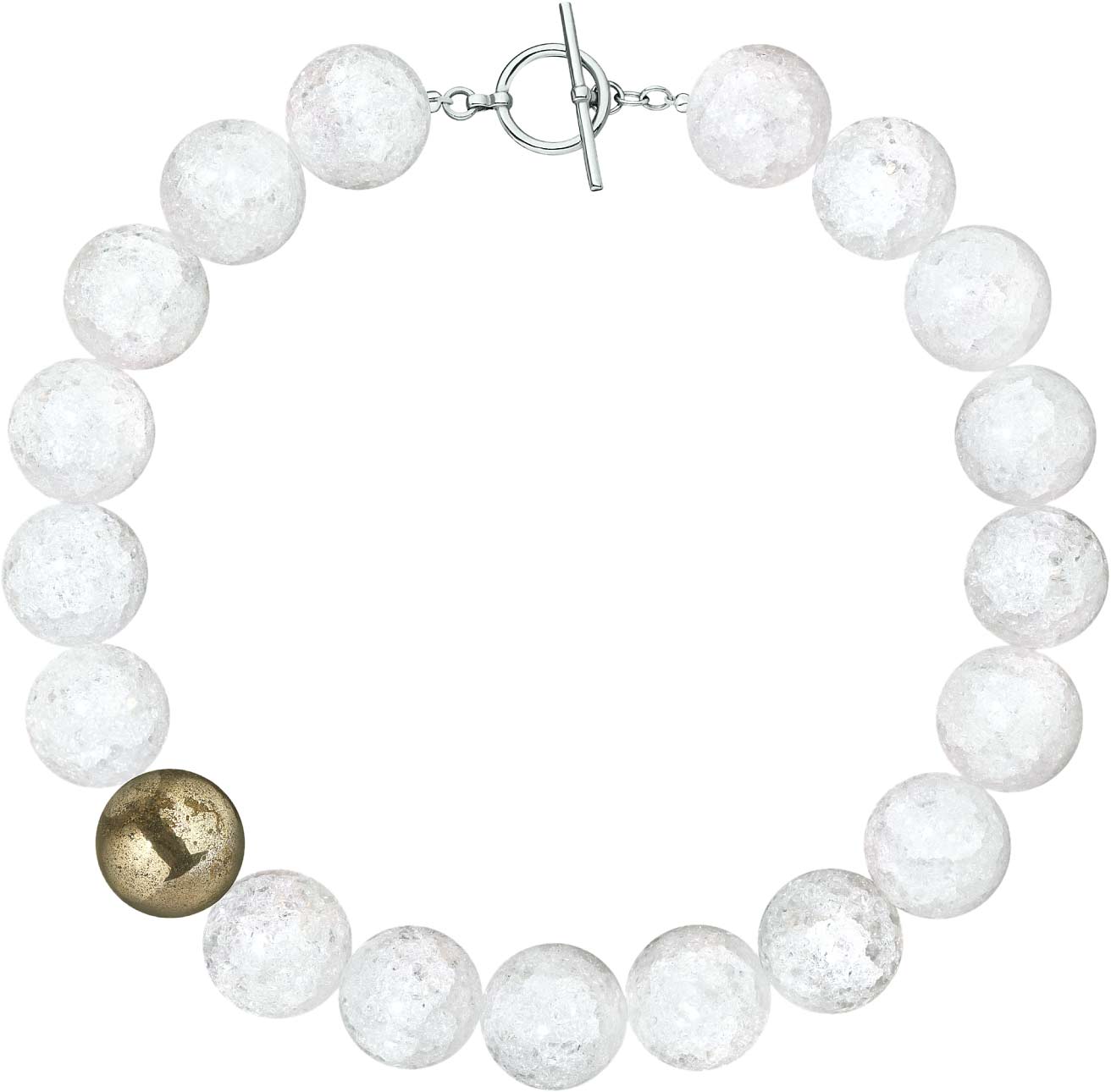 Бусы Moonka cr-b-sqrz с кварцем, пиритом