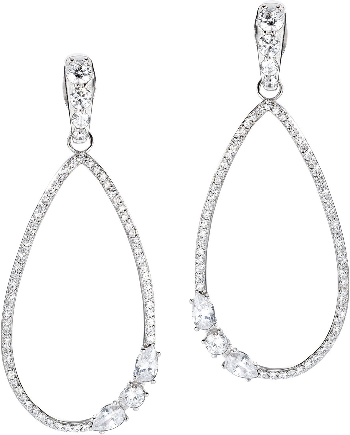 Серебряные длинные серьги капельки с подвесками Morellato SAIW03 с кубическим цирконием