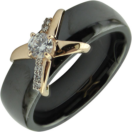 Керамическое кольцо Национальное Достояние 3101201-nd с кристаллами Swarovski