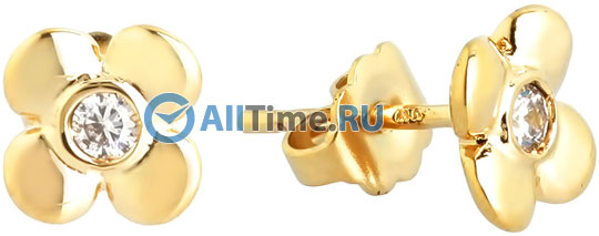 Стальные серьги-пусеты (гвоздики) Nina Ricci NR-70152680108000 с кубическим цирконием