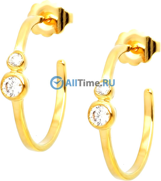 Стальные серьги полукольца Nina Ricci NR-70152740108000 с кубическим цирконием