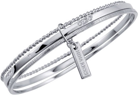 Серебряный жесткий браслет Nina Ricci NR-70152971108063 с цирконами