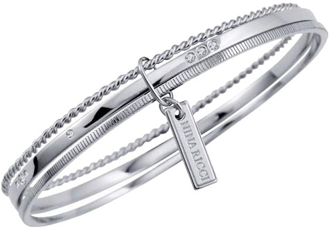 Стальной тройной браслет Nina Ricci NR-70152971108063E с кубическим цирконием