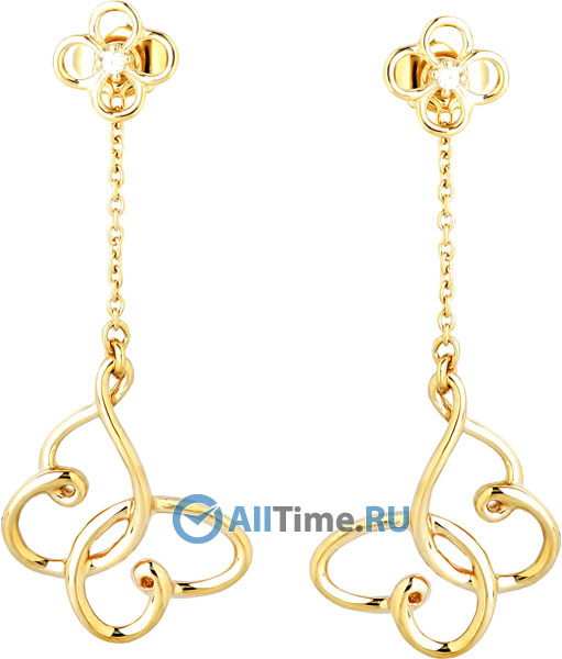 Стальные длинные серьги Nina Ricci NR-70174280108000 с кубическим цирконием
