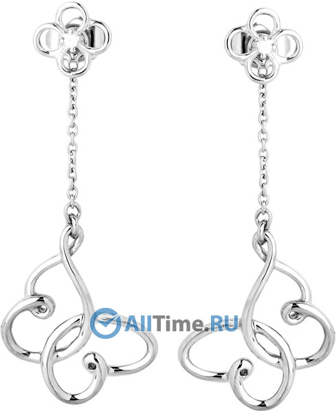 Серебряные длинные серьги Nina Ricci NR-70174281108000 с кубическим цирконием