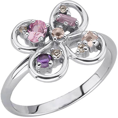 Серебряное кольцо Nina Ricci NR-701743011050 с кубическим цирконием, ювелирным стеклом