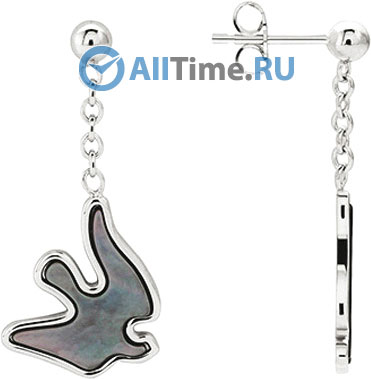 Серебряные длинные серьги Nina Ricci NR-70203011114000 с перламутром