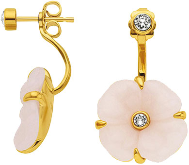 Стальные двухсторонние серьги Nina Ricci NR-70223670107000 с ювелирным стеклом
