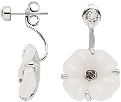Серебряные двухсторонние серьги Nina Ricci NR-70223671114000 с ювелирным стеклом