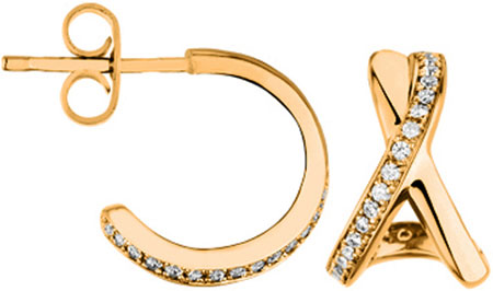Стальные серьги полукольца Nina Ricci NR-70259790108000 с кубическим цирконием