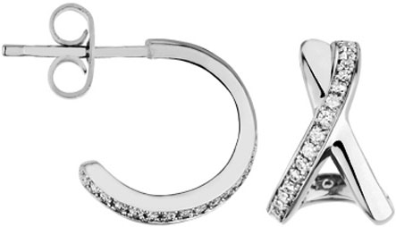 Серебряные серьги полукольца Nina Ricci NR-70259791108000 с кубическим цирконием