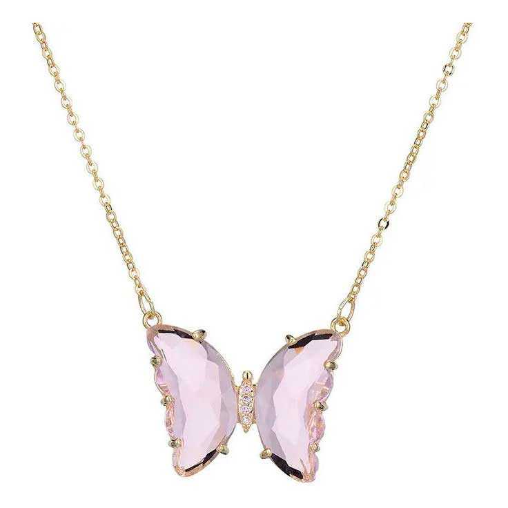 Кулон Nouvelle Mode DG-N0121-PINK-ucenka c ювелирным стеклом