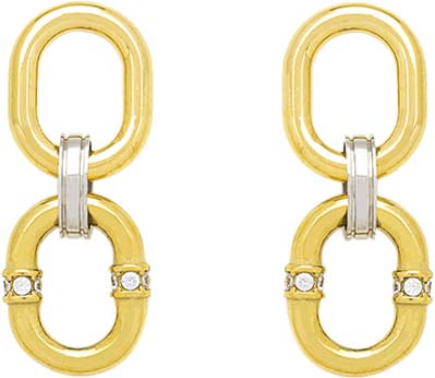 Серьги с подвесками Nouvelle Mode H937301E-1 с фианитами