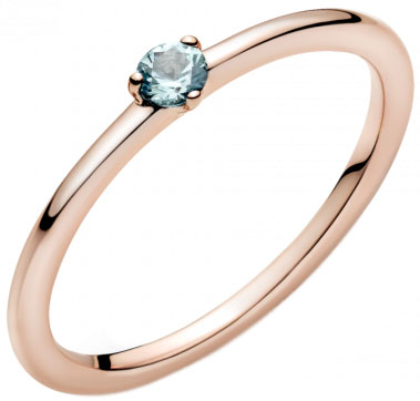 Кольцо ''Голубой талисман'' PANDORA 189259C02 с кристаллом