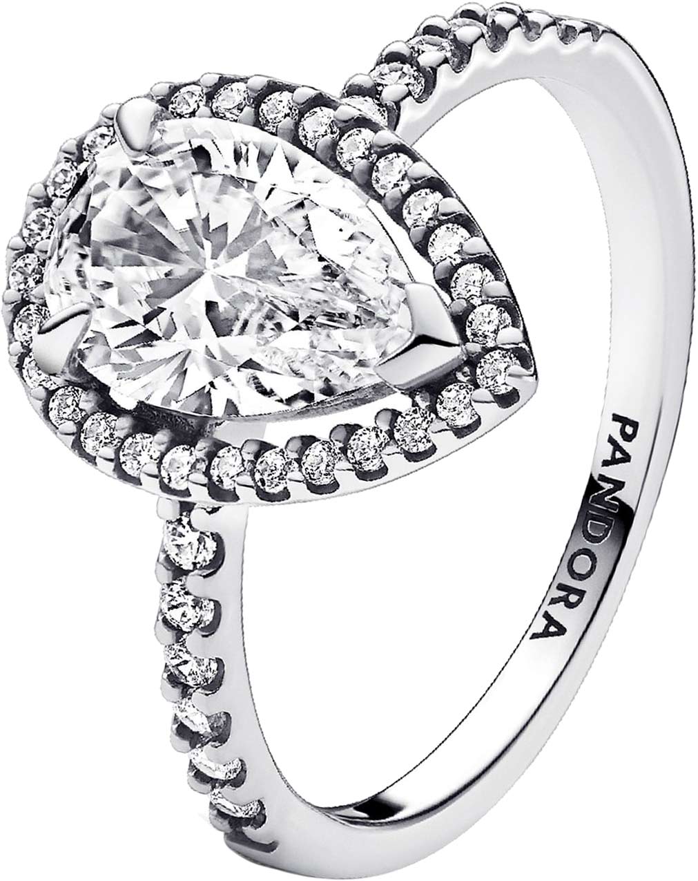 Серебряное кольцо PANDORA 193012C01 c фианитом