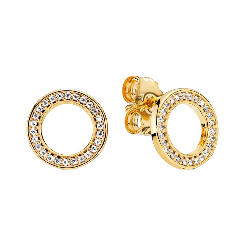 Серебряные серьги круглые PANDORA 267112CZ с кубическим цирконием