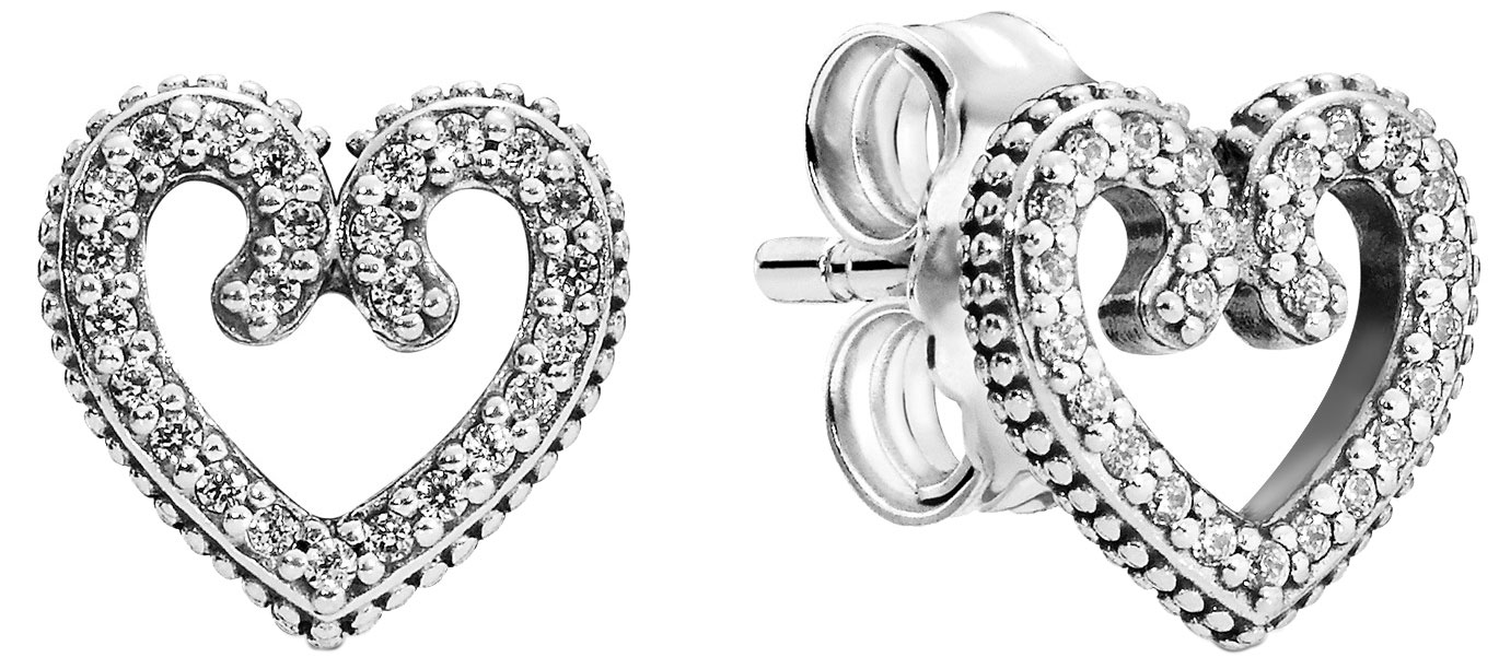 Серебряные серьги пусеты-гвоздики PANDORA 297099CZ с кубическим цирконием