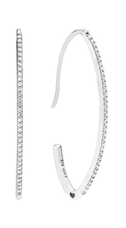 Серебряные серьги PANDORA 297691CZ c цирконом
