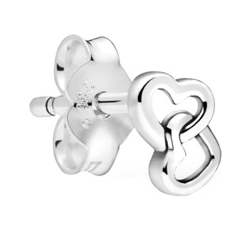 Серебряная моносерьга ''Сердца'' PANDORA 298543C00