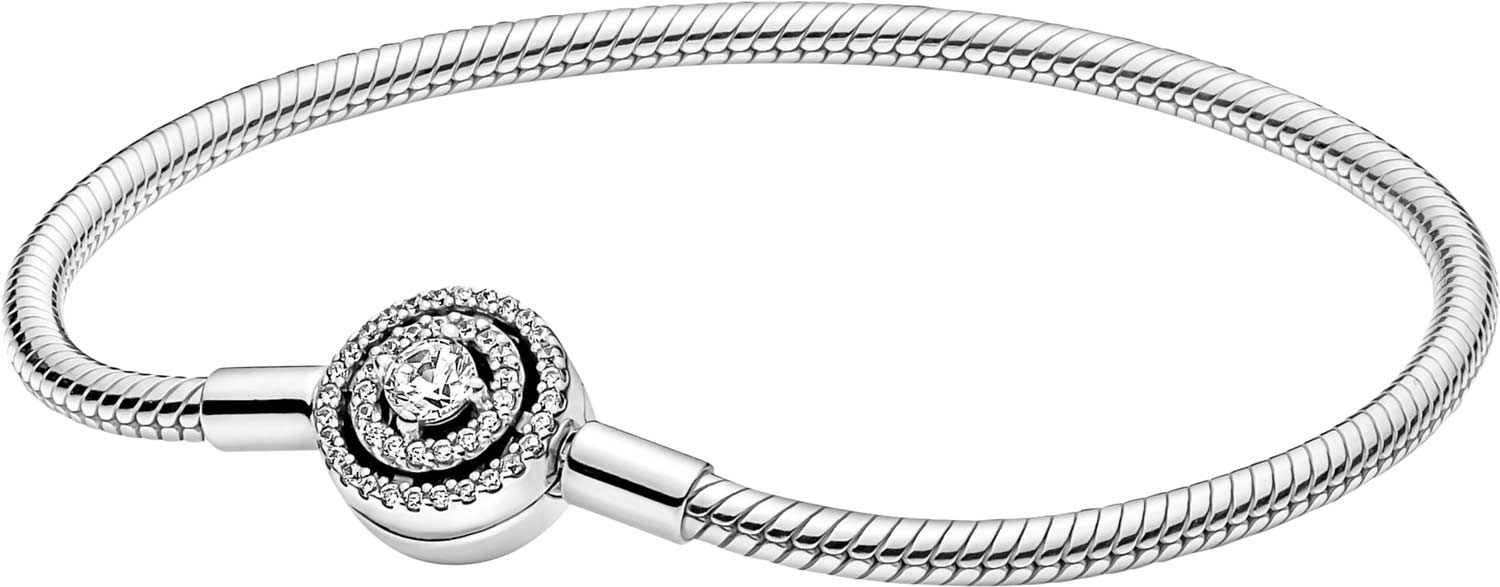 Серебряный браслет для шармов PANDORA 590038C01 с фианитами