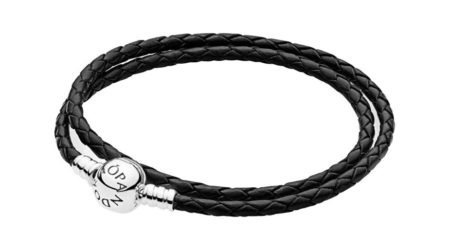 Кожаный плетеный браслет для шармов PANDORA 590745CBK