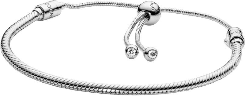 Серебряный браслет для шармов PANDORA 597125CZ с кубическим цирконием