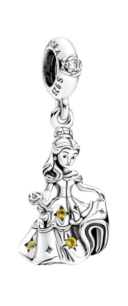Серебряная подвеска-шарм ''Танцующая Белль'' PANDORA Disney 790014C01 с фианитом, кристаллами