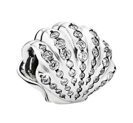 Серебряный шарм-клипса ''Ракушка'' PANDORA Disney 791574CZ с кубическим цирконием