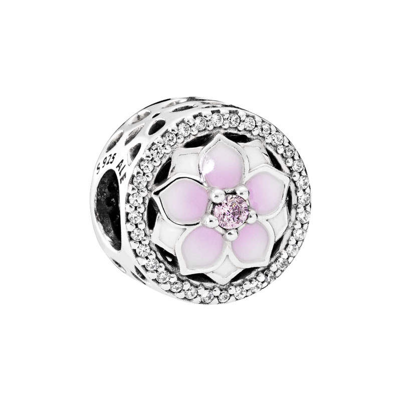 Серебряный шарм PANDORA 792085PCZ с эмалью, кубическим цирконием
