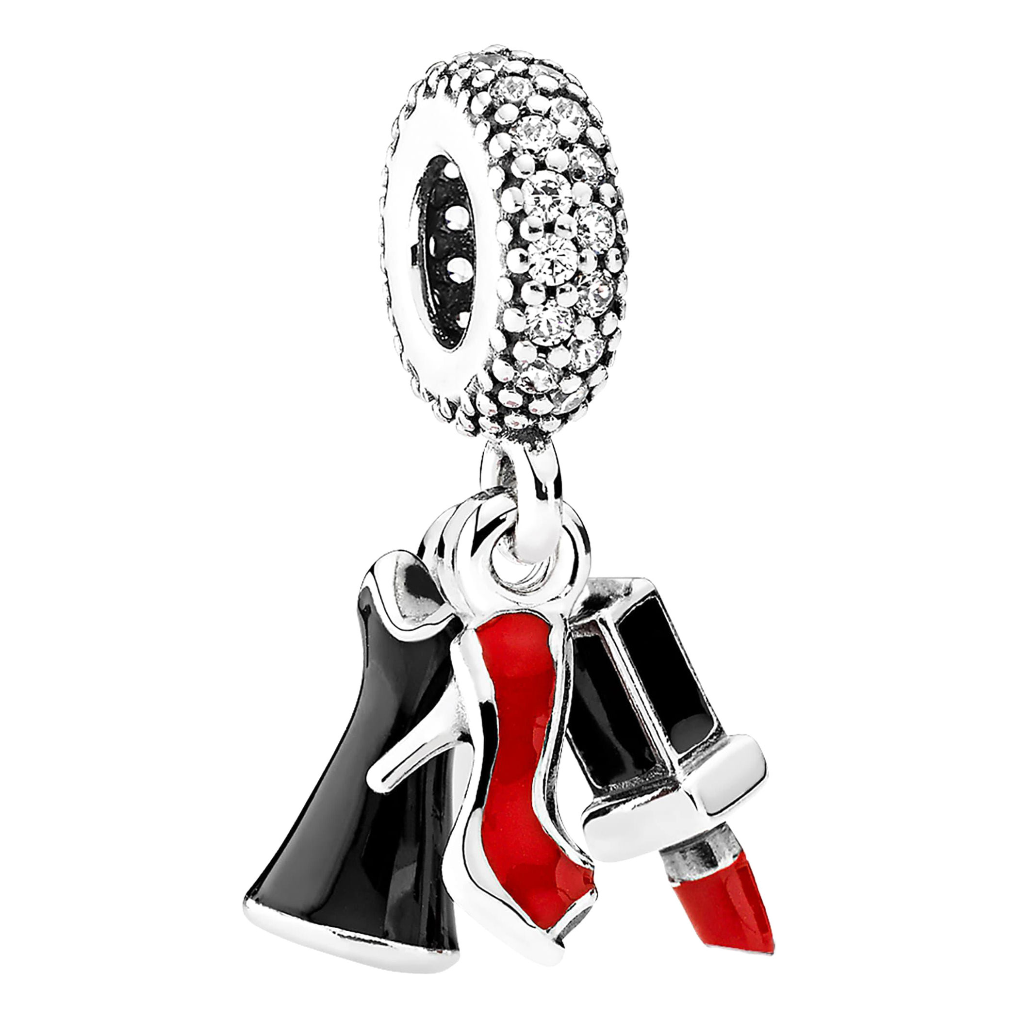 Серебряная подвеска-шарм PANDORA 792156ENMX с эмалью, кубическим цирконием