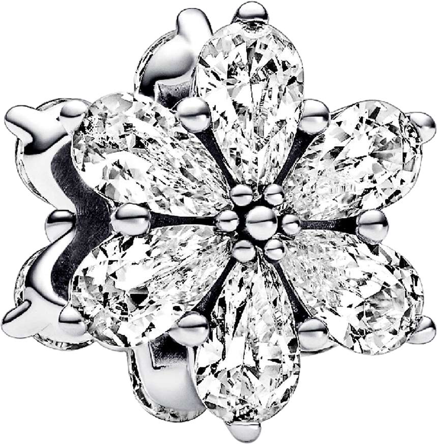 Серебряный шарм ''Sparkling Herbarium'' PANDORA 792623C01 с фианитами