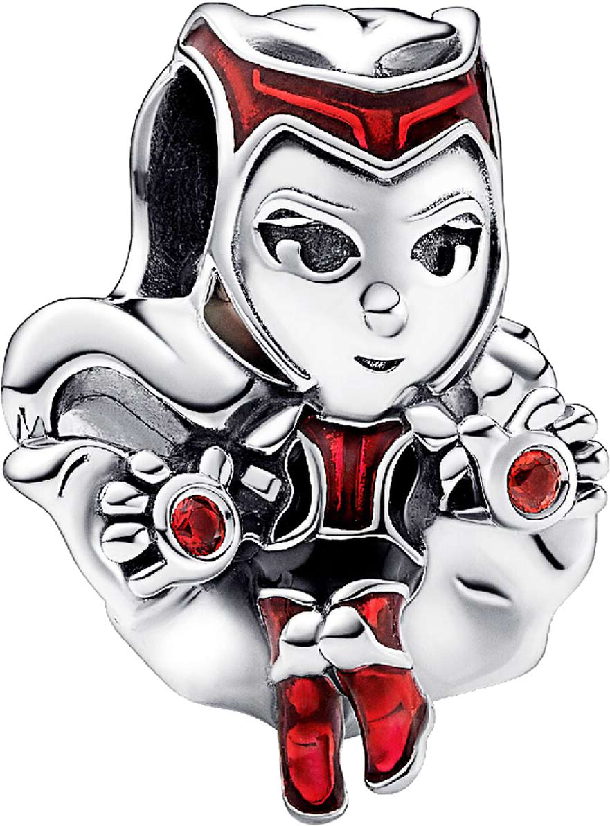 Серебряный шарм ''Алая Ведьма'' PANDORA Marvel 792763C01 с эмалью, кристаллами
