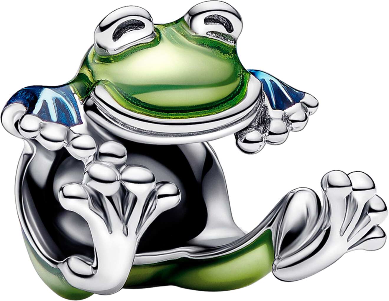 Серебряный шарм ''Карабкающаяся лягушка'' PANDORA 793342C01 с эмалью