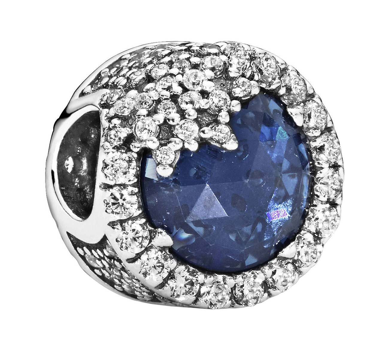 Серебряный шарм PANDORA 796358NTB с хрусталем, кубическим цирконием