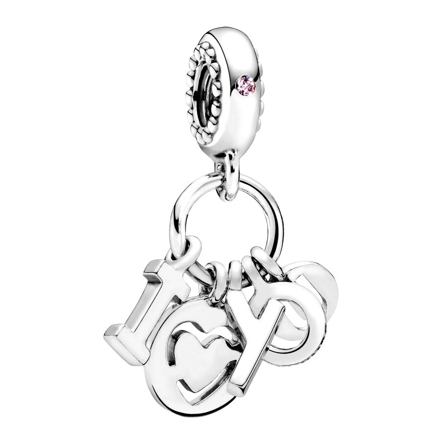 Серебряная подвеска-шарм PANDORA 796596FPC с розовым кубическим цирконием
