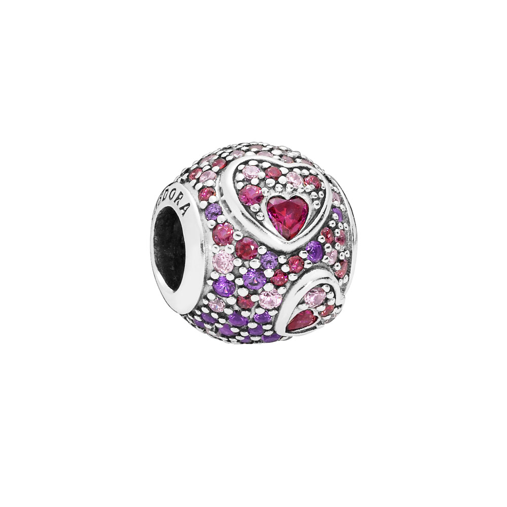 Серебряный шарм PANDORA 797826CZRMX с кубическим цирконием, кристаллами