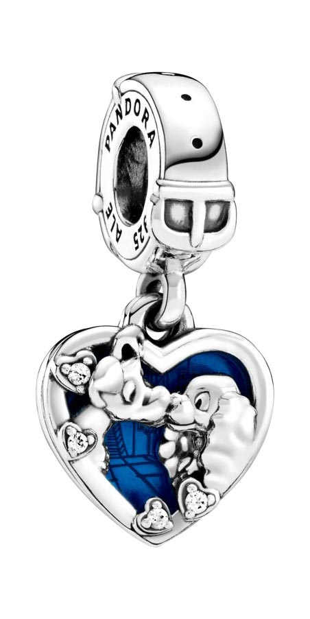Серебряная подвеска-шарм ''Леди и бродяга'' PANDORA 798634C01 с эмалью, фианитами