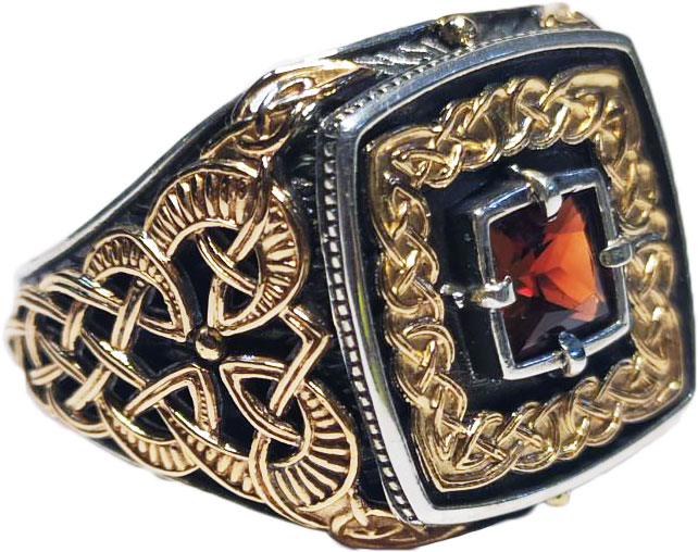 Мужской серебряный перстень Persian KSZ119-GRANAT c гранатом